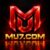 MU7.COM APK online casino gaming app logo with a bold red emblem and golden lettering on a dark background.